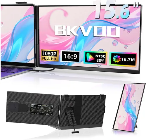 Miniatura 17 de Extensor de pantalla para portátil de 14 pulgadas, monitor portátil ultrafino y ligero FHD 1080P IPS, pantalla de viaje para portátiles de 13-17.3