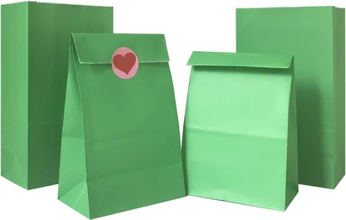 Miniatura 12 de Artseen Bolsas de papel de recuerdo de fiesta para celebración de fiestas, bolsas de papel tratadas de 5.10 x 3.10 x 9.4 pulgadas (24 unidades)