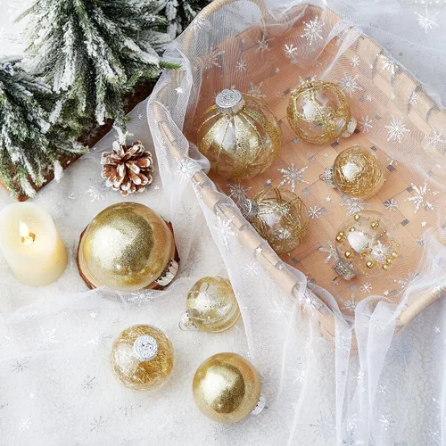 Miniatura 3 de Adornos de esferas navideñas transparentes, 24 unidades - Juego de adornos de esferas de Navidad de plástico irrompibles y decorativas para colgar