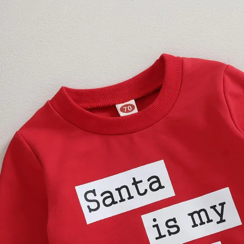 Miniatura 4 de YOKJZJD Newborn Baby Boy Christmas Outfit Merry Christmas Sweatshirt Long Sleeve T-Shirt Tops Toddler Jogger Pants Set (Red, 2-3 Years)