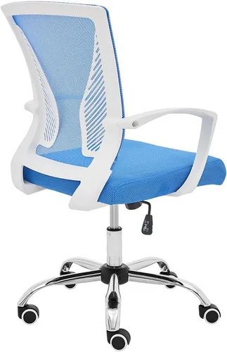 Miniatura 5 de Modern Home Zuna Silla de oficina con respaldo medio, respaldo ergonómico de malla con respaldo de malla (blanco/azul)