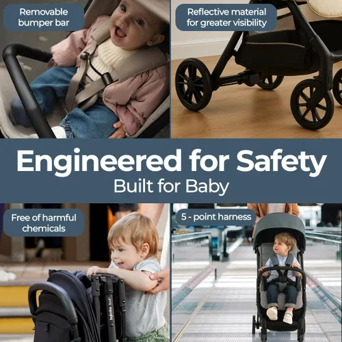 Miniatura 5 de Inglesina Quid 2 Cochecito - Azul medianoche - Cochecito de viaje ultra compacto y ligero, para bebés y niños pequeños, parte superior del avión