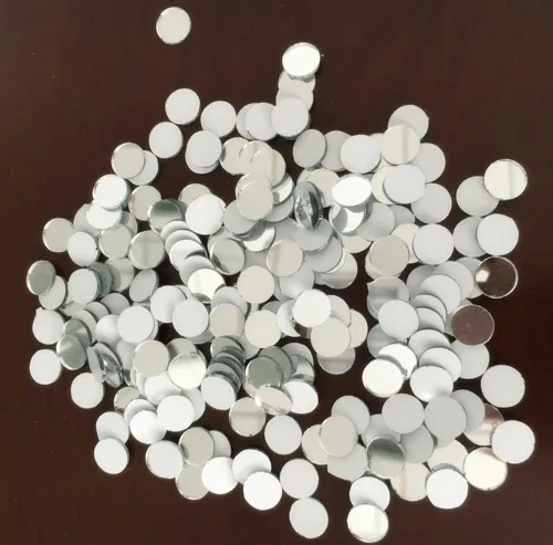 Juego de 200 piezas pequeñas redondas de vidrio, azulejos de mosaico de espejo de cristal real (0.4x0.4 in)