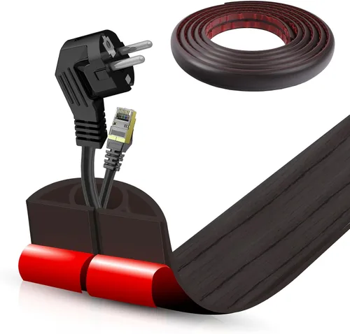 Miniatura 82 de Cubierta autoadhesiva para cables de suelo, gestión de cables de 3.3 pies, protector de tira de extensión para cables, evita tropiezos de cables