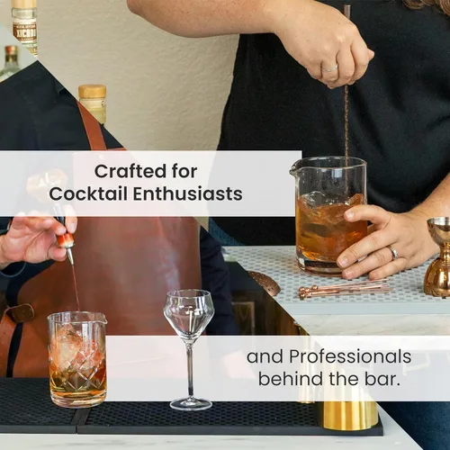 Miniatura 2 de A Bar Above Vaso de mezcla de cóctel de corte diamante, grueso, resistente para mezclar y remover cócteles, vaso mezclador de bebidas para juego