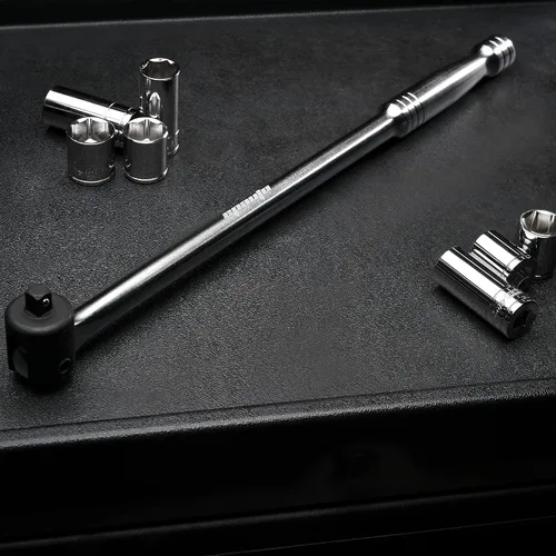 Miniatura 3 de EPAuto Unidad de 3/8 pulgadas por barra disyuntora de 17.5 pulgadas de longitud, acero CR-V Negro/ acero inoxidable
