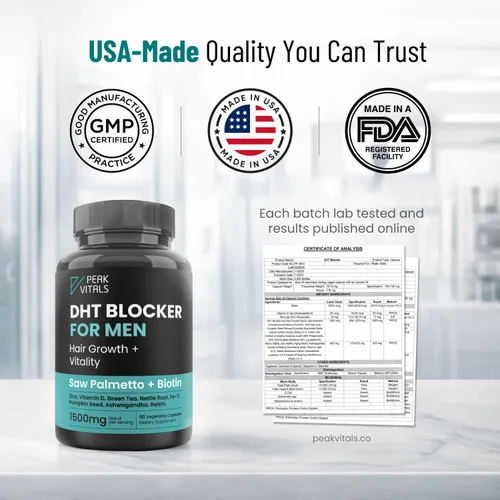 Miniatura 8 de Bloqueador de DHT para hombres Fórmula ultra potente para el crecimiento del cabello Saw Palmetto, Biotina, semilla de calabaza, extractos