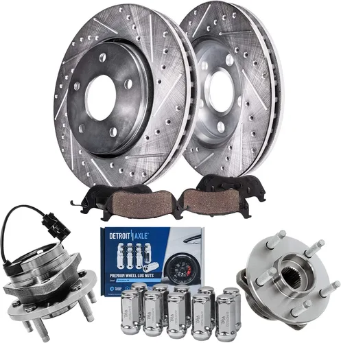 Miniatura 32 de Detroit Axle - Kit de frenos para Honda Accord 2008-2012, rotores de frenos de disco perforados y ranurados, pastillas de freno de cerámica 2009