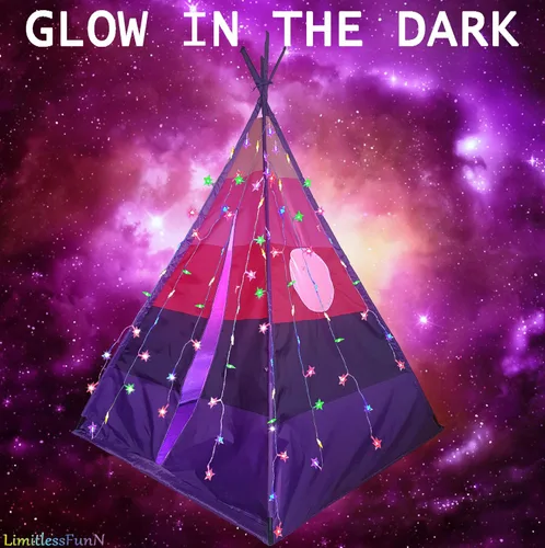 Miniatura 2 de Tipi Tienda de Juegos para Niños Incluye Luces de Estrellas y Estuche de Transporte Casa de Juegos Interior para Niños, Niños Pequeños, 42" P x