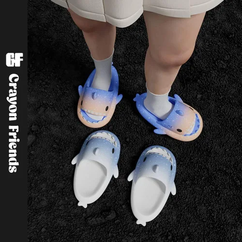 Miniatura 7 de Kapley Shark Slides Original, 2023 Slidely Shark Slidely - Pantuflas de spa para mujeres y hombres