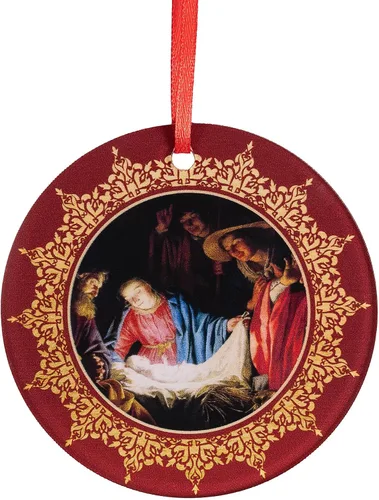 Adoración de los Pastores Adorno Acrílico - Decoración Tradicional Católica y Cristiana de Navidad - Escena de la Natividad, Adornos Decorativos