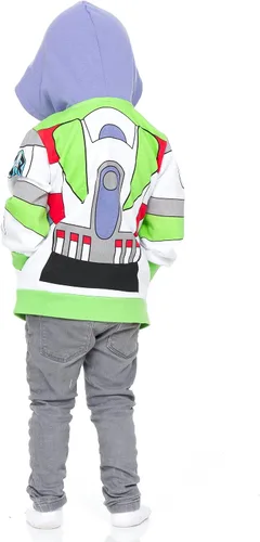 Miniatura 5 de Disney Pixar Toy Story Buzz Lightyear Sudadera con capucha de forro polar iTalk con cremallera para niños pequeños a grandes, Rojo