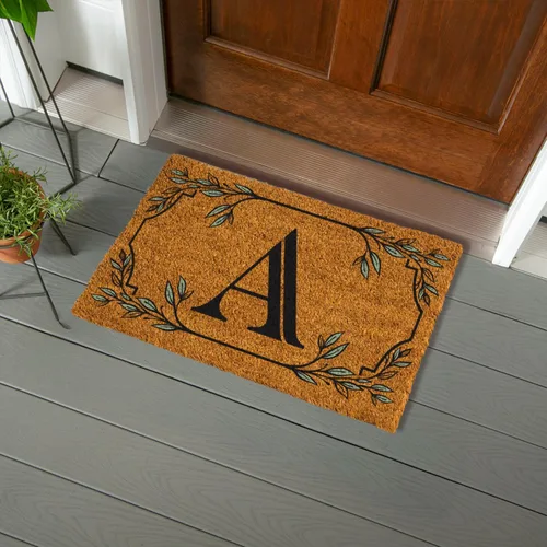 Miniatura 25 de Evergreen Flag Alfombra de puerta de fibra de coco monograma Letra B Alfombra para puerta delantera para interiores y exteriores 71x41 cm