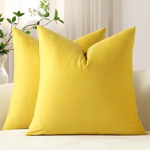 Miniatura 15 de Dezene - 2 fundas decorativas de terciopelo para almohada Hielo de vainilla