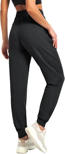 Miniatura 3 de PULI Pantalones deportivos de algodón para mujer con bolsillo con cremallera