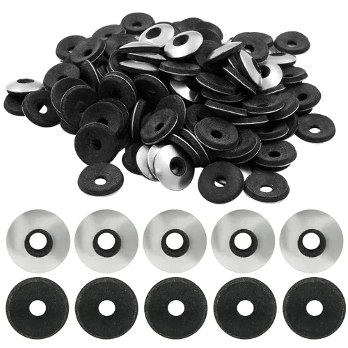 Miniatura 6 de Biaungdo 60 piezas de arandelas de neopreno de 1/4" x 1", arandelas de sello de neopreno EPDM de acero inoxidable, kit de surtido de juntas de goma