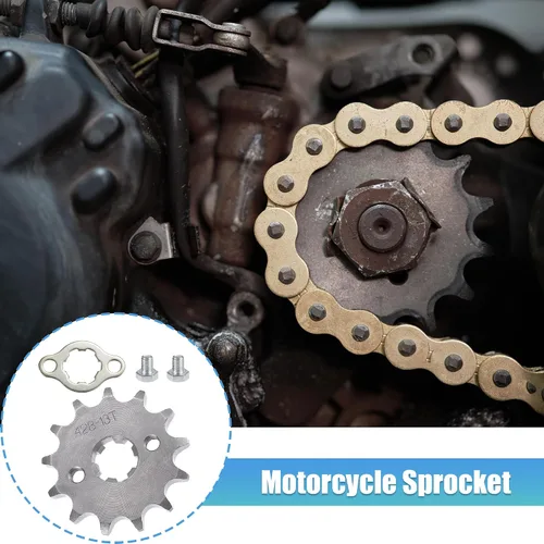 Miniatura 2 de X AUTOHAUX 1 juego de 428 estilo 13 dientes 0.669 in ID motocicleta piñón delantero para motocicleta 50cc 70cc 110cc 125cc motocicleta Dirt Pit Bike
