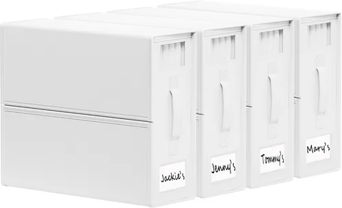 Miniatura 16 de SheetCube Organizadores de Sábanas para Cama y Almacenamiento Paquete de 6, Organizador de Armario de Ropa Blanca Plegable con Ventana y Etiqueta