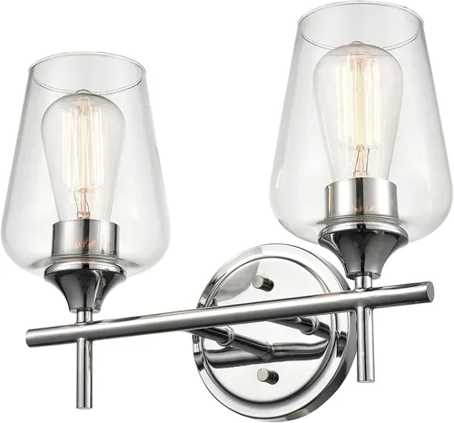 Miniatura 5 de ML Lighting Ashford - 3 tocador de baño ligero, 10.25 pulgadas de alto y 22 pulgadas de ancho, acabado de níquel cepillado cepillado níquel