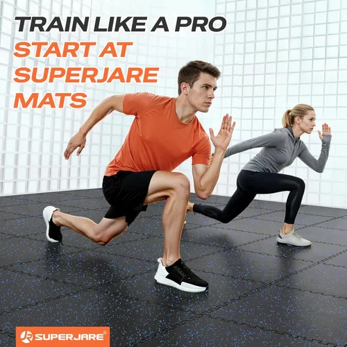 Miniatura 3 de SUPERJARE 6 alfombrillas de goma de 0.56 pulgadas de grosor, 24 pies cuadrados, alfombrillas de espuma EVA de alta densidad con parte superior