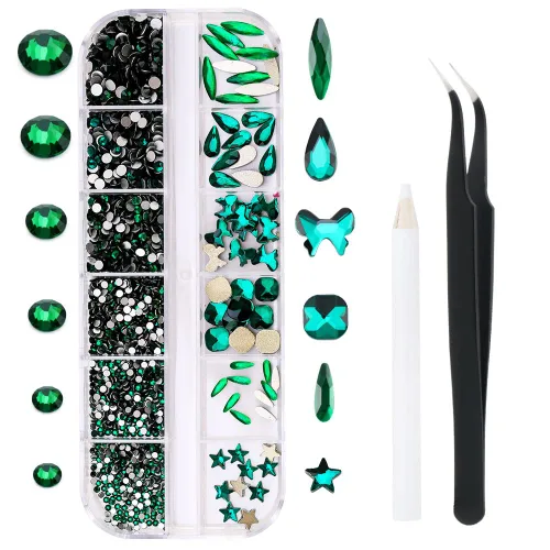 Miniatura 34 de 3792 diamantes de imitación con parte trasera plana para manualidades, piedras preciosas de cristal para uñas, diamantes de imitación brillantes