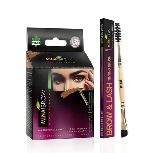 Miniatura 24 de MINA iBrow Kit de Color de Henna Profesional para Cabello con Paquete Combinado de Pincel Cubre Cabello Canoso - Dura hasta 6 semanas Sin