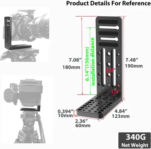 Miniatura 3 de Soporte para cámara L, soporte vertical universal para cámara, trípode de conmutación horizontal, placa de liberación rápida compatible con Canon