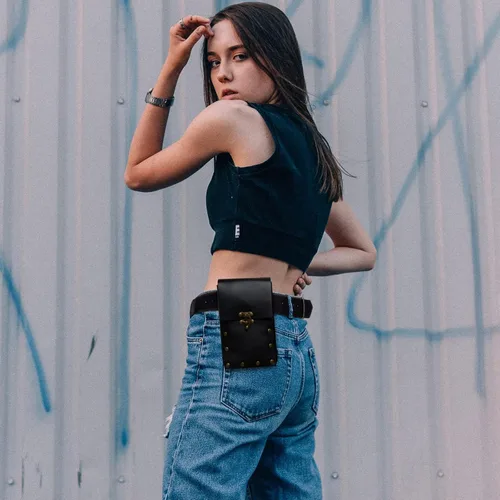 Miniatura 6 de Riñonera retro para mujer, riñonera para teléfono celular, steampunk, medieval, renacentista, accesorios de disfraz, Negro