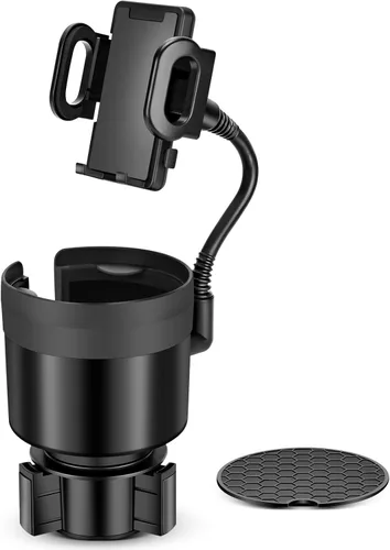 Soporte de teléfono para portavasos de automóvil, soporte universal ajustable para teléfono celular con expansor de portavasos para automóvil, se