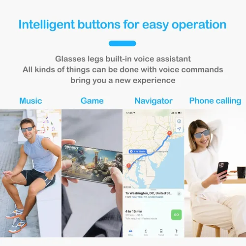 Miniatura 4 de Lentes inteligentes Bluetooth, gafas de audio y música, lentes de sol polarizados para hombres y mujeres, lentes de sol deportivos de oreja abierta
