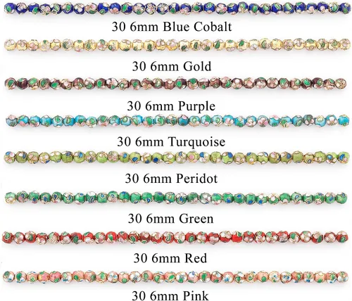Miniatura 3 de Expo International Cuentas clásicas de Cloisonne pintadas a mano, suministros versátiles para hacer joyas, cuentas vibrantes, paquete económico