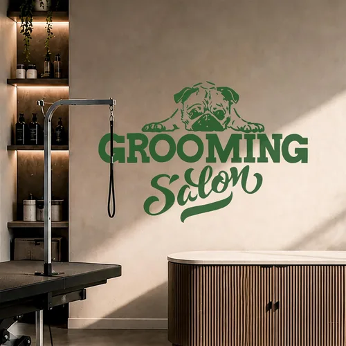 Miniatura 3 de Vinilo Adhesivo de pared Purity Dog Pet Grooming Salon House Animals Pegatinas Mural Decoración grande (g2413) negro