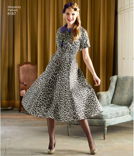Miniatura 6 de Simplicity Karen Fleish Designs 8187 - Vestido y chaqueta recortada para disfraz de Halloween, patrones de costura para mujer, tallas R5 (14-22)