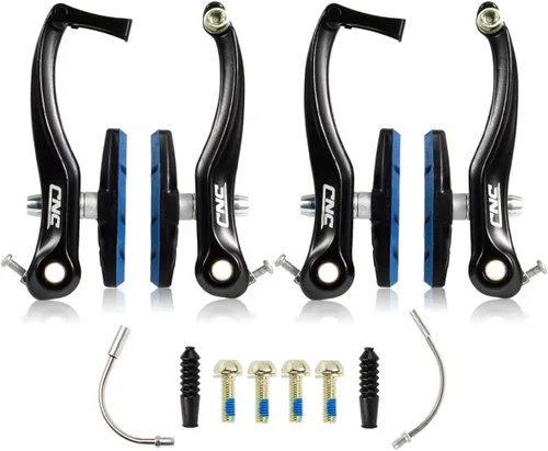 Miniatura 12 de CNC Set de Frenos V-Brake, Frenos V-Brake de Palanca Lineal para Bicicleta para Rueda Delantera/Trasera, Brazo Largo 110mm, Negro