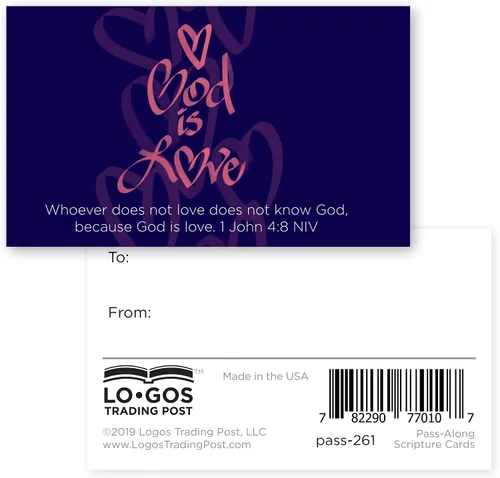 Miniatura 2 de God is Love, 1 Juan 4:8, paquete a granel de 25 tarjetas de afirmación cristiana de las Escrituras para niños, tarjetas de memoria bíblica
