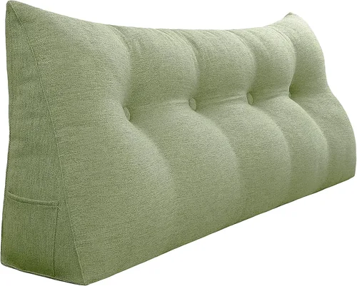 Miniatura 55 de Almohada de cuña gruesa de 14 libras tamaño King para cabecero, posicionador de cuerpo, almohada de lectura triangular para sentarse en la cama