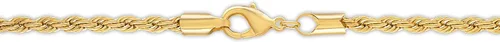 Miniatura 7 de Barzel Collar de cadena de cuerda chapada en oro de 18 quilates, fabricado en Brasil