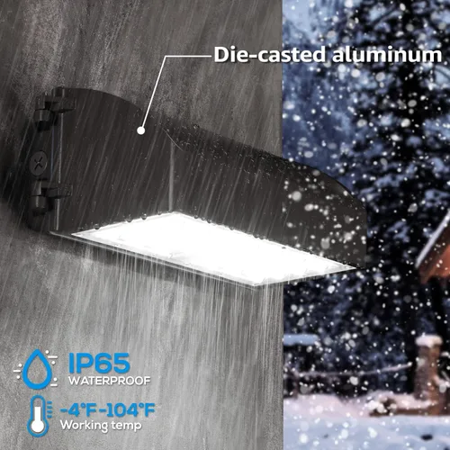 Miniatura 6 de LEONLITE Paquete de pared LED de corte completo, 45 W 5625 LM, luz LED regulable con certificación UL, 120-277 V IP65, iluminación de pared