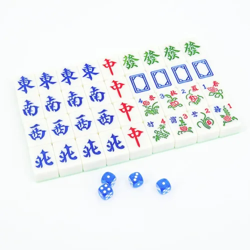 Miniatura 5 de Juego de mahjong chino, 144 azulejos grandes de melamina Mahjong (1.57 pulgadas, verde) con 4 dados, 80 fichas de póquer y una bolsa