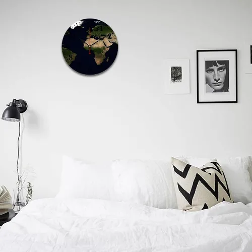 Miniatura 18 de Reloj de pared de madera con mapa del mundo antiguo, estilo nostálgico, Atlas histórico, diseño vintage, impresión de madera, reloj de pared