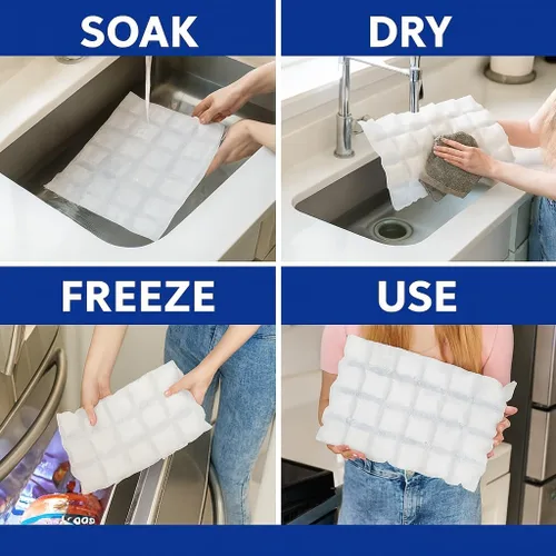 Miniatura 5 de Cryosheet by ThermaFreeze Hojas de Paquetes de Hielo – 5 paquetes de congelador flexibles reutilizables (9"×16.5"); corte a medida, enfriamiento
