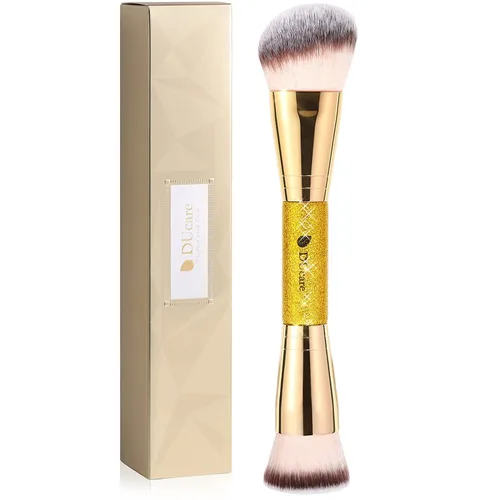 DUcare Cepillo para Base de Maquillaje, Bronceador, Contorno, Maquillaje, Cepillo de Dos Puntas, Autobronceador, Cepillo Escultor para Mezclar Polvo
