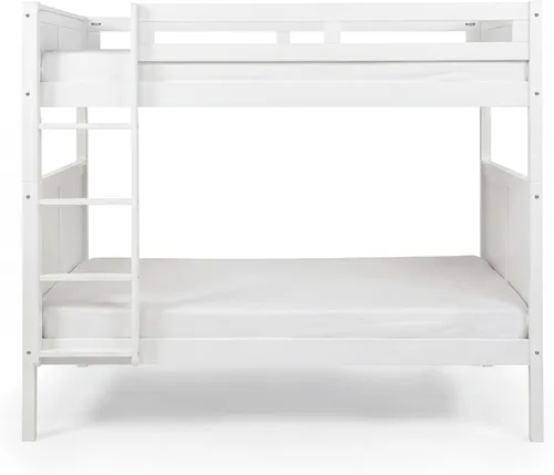 Miniatura 6 de Camaflexi Panel estilo litera de madera maciza, Twin-Over-Twin, escalera lateral adjunta, capuchino