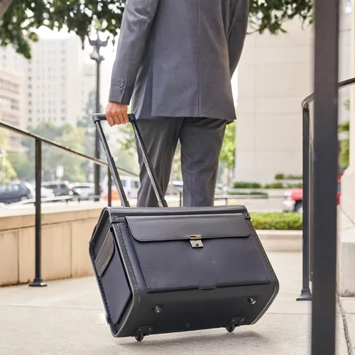 Miniatura 8 de Maletín con ruedas Alpine Swiss para ordenador portátil de 17 pulgadas, portafolio para abogado de tamaño legal, Negro talla única