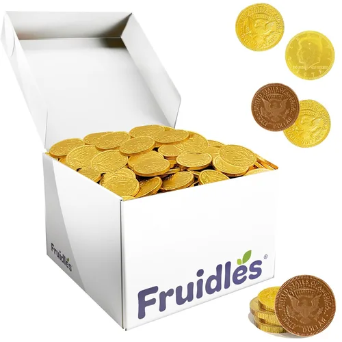 Miniatura 7 de Monedas de chocolate con leche, chocolate belga, sin nueces, diseño de bóveda