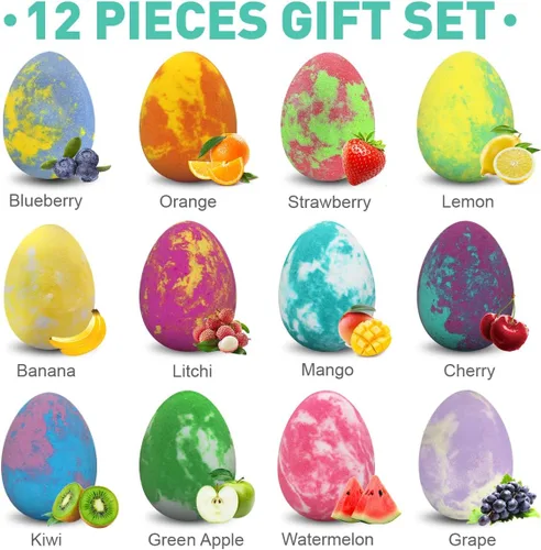 Miniatura 4 de Bombas de baño de Pascua para niños con juguetes sorpresa en el interior, paquete de 12 bombas de baño para niños, cesta de Pascua, regalo