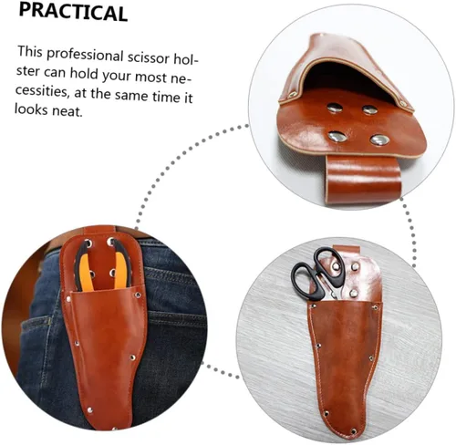 Miniatura 5 de FRCOLOR 3 unids Profesional Barber Scissor Holder Bag para Herramientas de Peluquería Salón Tijera Vaina Peines Cepillos Organizador