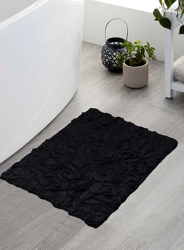 Miniatura 121 de Home Weavers Bell Flower Collection - Tapetes de baño copetudos 100 % algodón, extrasuaves y absorbentes, antideslizantes, lavables a máquina, lino