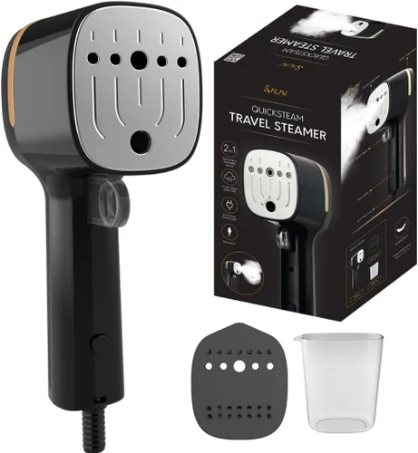 SALAV® Quicksteam - Vaporizador portátil de viaje para ropa, 10 segundos de tiempo de calentamiento rápido, elimina arrugas en ropa y telas, sin