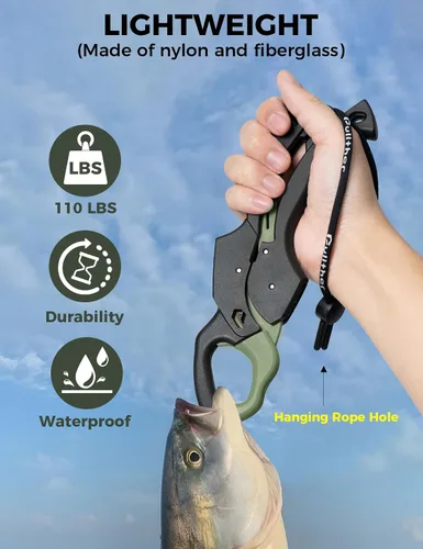 Miniatura 4 de Fish Gripper 9.2 pulgadas, cortador de línea multifunción, alicates de pesca, kit de herramientas de pesca de agua salada, equipo de pesca